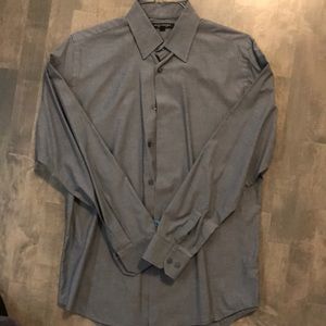 Banana Republic Gray Button Up Shirt Slim Stretch